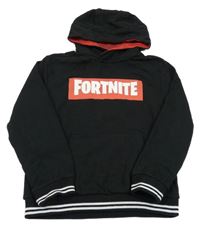Čierna mikina s Fortnite a kapucňou
