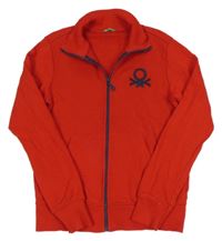 Červená propínací mikina s logem Benetton