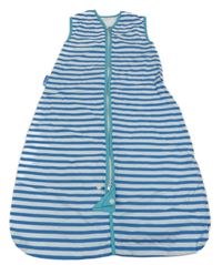 Modro-bílý pruhovaný bavlněný spací pytel 