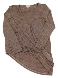 Starorůžovo-černé melírované lehké triko River Island