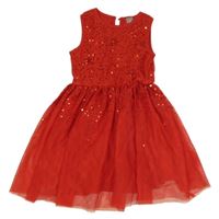 Červené tylové šaty s flitrami Pep&Co