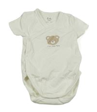 Bílé žebrované zavinovací body s medvědem C&A