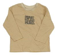 Béžové pruhované triko s nápisem Matalan