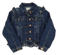 Tmavomodrá riflová bunda s volánky Next