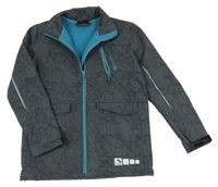 Šedá vzorovaná softshellová bunda 