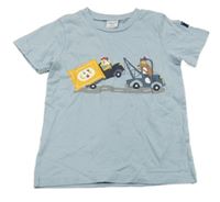 Svetlomodré tričko s potlačou Polarn O. Pyret