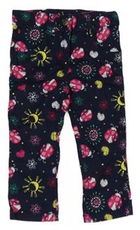 Tmavomodro-barevné plátěné kalhoty Topomini