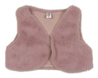 Ružová kožušinová podšitá crop vesta Topolino