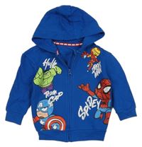 Modrá prepínaci mikina so superhrdinami  a kapucňou George
