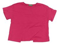 Neónově ružové crop tričko zn. Benetton