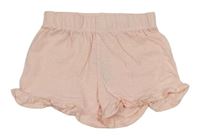 Svetloružové kraťasy s volánikmi Primark