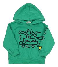Zelená mikina s potlačou a kapucí - Keith Haring H&M