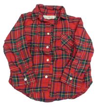 Červeno-zelená kostkovaná košile H&M