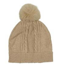 Béžová vzorovaná čapica s brmbolcom River Island