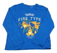 Modré triko s draky a nápisy - Pokémony Primark