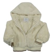 Smetanová kožešinová podšitá bunda s kapucí Primark