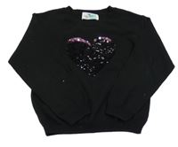 Čierny sveter so srdcem z flitrů H&M