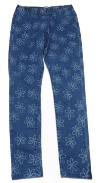 Modré kvetované džegíny F&F