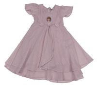 Lila tylové trblietavé šaty s Annou a 3D kvety C&A