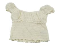 Smetanový halenkový crop top se žabičkováním H&M