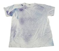 Bielo-modro-fialové tričko s fleky Fruit of the Loom