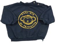 Tmavomodrá oversize mikina na opicou George