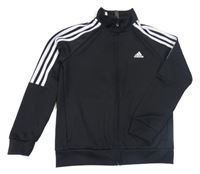 Černo-bílá propínací sportovní mikina Adidas