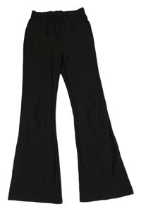 Čierne rebrované flare legíny Primark