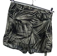 Dámská černo-smetanová vzorovaná skort sukně Primark 