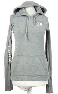 Dámské šedé mikinotriko s číslom a kapucňou Abercrombie&Fitch