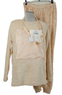 Nové - Dámske broskové plyšové pyžama s obrázkom Pepco