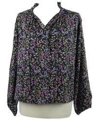 Dámská černá kytičkovaná halenka Orsay 