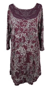 Dámska vínovo-čierna vzorovaná tunika Next