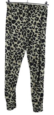 Dámske béžovo-čierne vzorované pyžamové nohavice Peacocks