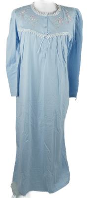 Dámská světlemodrá noční košile s kytičkami Damart 