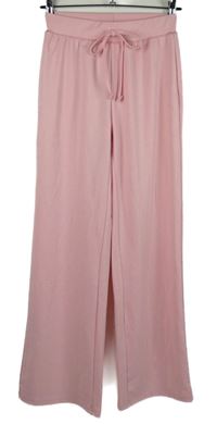 Dámské světlerůžové široké teplákové kalhoty Shein 