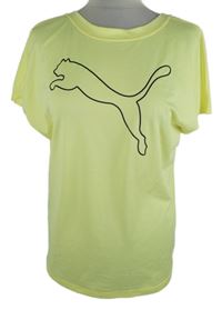 Dámske žlté športové tričko s logom Puma