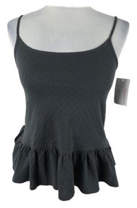 Nové - Dámský tmavošedý vzorovaný peplum top Camaieu 