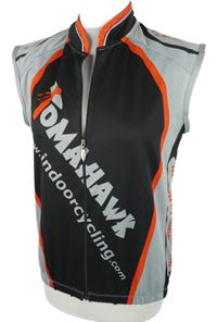 Pánský černo-šedo-červený cyklistický dres s nápisom Tomahawk