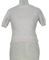 Dámske světlerrůžové chlpaté úpletové crop tričko Miss Selfridge