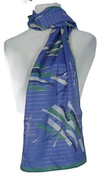 Dámska modro-zelená vzorovaná šál