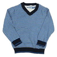 Modro-sivý pruhovaný sveter F&F