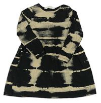 Čierno-béžové batikované bavlnené šaty H&M