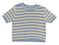 Modro-smotanový pruhovaný crop sveter M&S