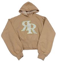 Béžová crop mikina s písmeny a kapucňou River Island