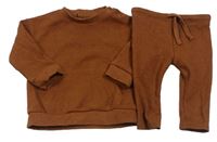 2set- rezavá žebrovaná lehká mikina+ tepláky F&F
