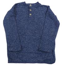 Tmavomodré melírované úpletové triko George