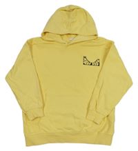 Žlutá mikina s nápisem a kapucí Zara