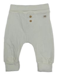 Biele rebrované bavlnené tepláky F&F