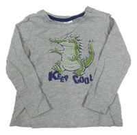 Šedé triko s krokodýlem Papagino